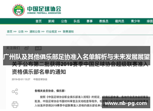 广州队及其他俱乐部足协准入名单解析与未来发展展望